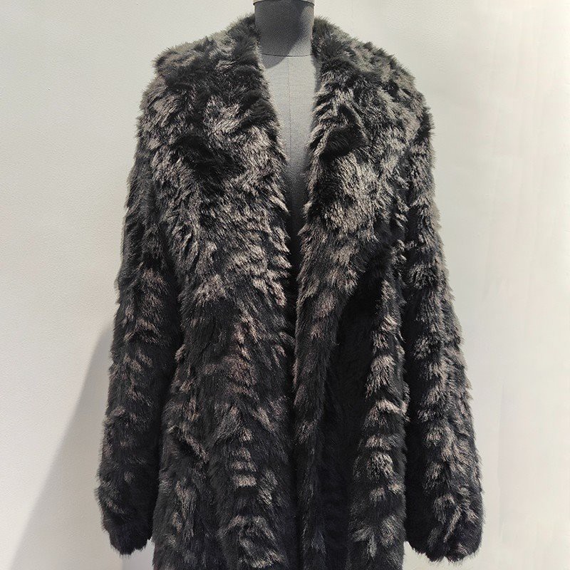 Black fur Coat high quality